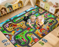 Kids Rug, 3x5 Ft Non-Slip Monster Truck Play Rug, Extra Thick (0.4in), Educational LearningTraffic Road Car Carpet for Nursery, Classroom, Playroom & Bedroom