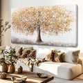 NBAODAN Tree Canvas Wall Art Abstract Gold Wall Decor for Living Room Landscape Art Modern Artwork for Office Plant Canvas Prints 24