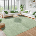 Washable Rug 9x12 Area Rugs for Living Room - Stain Resistant Non-Slip Backing Boho Rug for Bedroom,Durable & Ultra-Thin Vintage Large Area Rug(9x12,Green)