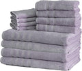 Mosobam Luxury Turkish 12pc XL Towel Set 35X70 16X30 13X13 Lavender Aura 700 GSM Bamboo Viscose & Aegean Turkish Combed Cotton