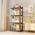 Tall Bookshelf with Open Shelves, Metal Office Book Shelf, Adjustable Organizer Bookcase, Standing Storage Organizer Shelf for Living Room (4 Tier 35.4