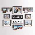 J.M.Deco Photo Frame with Glass Cover 7 Slots Reunion Friends Memory Picture Frame Selfie Gallery Collage Wall Hanging for 6x4 Photo, Retro Gold