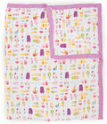 Little Unicorn Premium Quilted Throw | Super Soft, Multi-Layered Muslin XL Blanket| Great for Kids & Families (Brain Freeze)