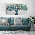 CHATYOUNG Wall Art Living Room - Large Teal Blue Tree of Life Abstract Landscape Painting Modern Print Artwork for Dining Room Bedroom Bathroom Office Home Decor 48