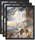 Engineered Wood 11x13 Picture Frame Set of 3, Black Frame for 11 x 13 Inch Picture Poster Photo, Light Weight 11 by 13 Frame with Wood-grain for Wall - 3 Pack/Black/11 x13