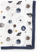 Little Unicorn Newborn Receiving Quilt | Ultra- Soft, Multi-Layered Muslin Fabric | Gift for Newborns & on-The-go (Planetary)