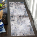 vivorug Runner Rug 2'x7' Machine Washable Non-Slip Runners for Hallways Kitchen Entryway Laundry Room Modern Abstract Carpet Hallway Runner Grey/Navy