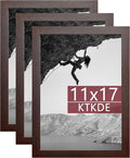 KTKDE 11x17 Picture Frame Wooden 3 Pack, Shatter Resistant Glass, Rectangle Photo Frame for Photos,Studio Gallery Wall Hanging Posters & Art Prints