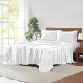 Modern Threads 100% Tencel Lyocell 4-Piece Sheet Set, 400 Thread Count Luxury Bedding, White, California King