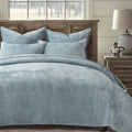 EVERGRACE Velvet Quilt Set King Size, Luxurious Soft Quilted Bedding Sets, Lightweight Velvet Comforter for All Season, Striped Channel Bedspread Coverlet with 2 Shams, 104