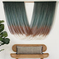 Macrame Wall Hanging Dip-Dye Green Boho Wall Decor Chic Fiber Yarn Wall Art Craftsmanship Bedroom Livingroom Nursery Apartment Home Decor 57