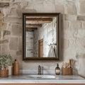 Retro Copper Effect Framed Wall Mirror, 16x20 Rectangle Mirror, 1/8