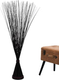 Leewadee Freestanding Decorative Grass Stems – Naturally Dried and Colored Branches, Dry Grass Bundle for Home and Bar Decoration, 47 inches, Black Brown