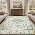 PADOOR-Vintage Area Rug 5X7 Rugs for Living Room-Soft Green Rugs for Bedroom-Machine Washable Rugs Non Slip Carpet-Rug for Dining Room Living Room Bedside Office