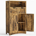 Gizoon Storage Cabinet, Bathroom Cabinet with 2 Drawers and Adjustable Shelves, Freestanding Storage Organizer with Doors for Bathroom, Living Room, Kitchen, Home Office, Hallway