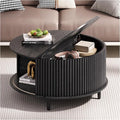 Round Coffee Table with Storage,31.5