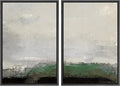 MUDECOR Framed Canvas Print Wall Art Set Watercolor Pastel Green Gray Landscape Abstract Shapes Illustrations Modern Art Decorative Contemporary for Living Room, Bedroom, Office - 16