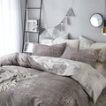 VM VOUGEMARKET Abstract Duvet Cover Queen,100% Cotton Brown Gray Reversible Duvet Cover Set for Men,Teens,Minimalism Modern Bedding Set-Queen,Artwork