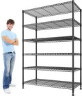 REIBII 75''H Storage Shelves Metal Shelving Unit, 6 Tier Wire Shelving for Pantry Shelves Adjustable 1200LBS Garage Shelving Heavy Duty Storage Rack for Kitchen Garage, 35.4''W*75''H*15.7