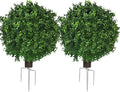 QIANYUN Artificial Boxwood Ball Bush-30inch Faux Boxwood Decorative Balls for Backyard, Balcony,Garden, Wedding and Home Décor (2, 30inch)