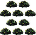 NUPTIO Black Roses Artificial Flowers Pcs of 10 Fake Flower Bouquet Black Hydrangea Flowers Artificial, 15 Heads Fake Roses with Base, Real Looking Black Artificial Flowers (Black)