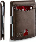 Zitahli Slim Wallet for Men Gifts 12 Card Slots ID Window With Money Clip Minimalist RFID Front Pocket Bifold Leather Small Thin Gift Box Dad Birthday Christmas Regalos Hombres