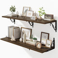 40 Inch Floating Shelves Wall Mounted, 12 Inch Deep Wall Shelves with Bracket, Rustic Hanging Bookshelf, 40