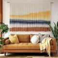 Flber Macrame Wall Hanging Extra Large Dip-Dyed Coastal Tapestry Boho Wall Decor for Living Room Bedroom Above Couch 57
