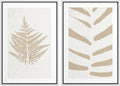SIGNWIN Framed Canvas Print Wall Art Set Tan White Forest Plant Silhouettes Nature Wilderness Illustrations Modern Art Rustic Closeup Minimal for Living Room, Bedroom, Office - 24
