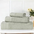 Superior Honeycomb Cotton Medium Weight Towels, for Guest Bath, Master Bathroom, Shower, Quick Dry, Adults, Home Essentials, Textured Waffle Border, Assorted Towel Set, 3 Piece Towel Set, Sage