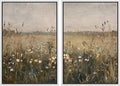 MUDECOR Framed Canvas Print Wall Art Set Golden Meadow Wildflowers Rustic Floral Field Landscape Illustrations Modern Art Decorative Bohemian Zen for Living Room, Bedroom, Office - 16