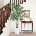 Bellacat UV Resistant 6ft Faux Palm Tree with Tall White Decorative Planter, 72in Artificial Palm Tree with Realistic Leaves & Branches, Fake Palm Tree for Home Office Porch Front Door Patio Decor.