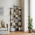 Bookshelf,Small Bookcase for Small Space,6-Tier Bookshelf for Living Room, Home Office, Study,7.87 x 26.77 x 55.5 Inches,Rustic Brown