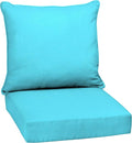 Arden Outdoor Deep Seat Cushion Set, 24 in x 24 in, Weather-Proof, Rain-Proof, Fade Resistant Patio Cushion for Chair, Sofa, and Couch Pool Blue Leala