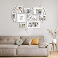 J.M.Deco Vintage Picture Frames 7 Pack in Love Shape Heart Photo College Frames, Family Lovere Valentine Picture Frames 4''x4'' / 4''x6''/ 5''x7''/ 5''x8'' Photo Frames Set | White