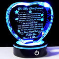 YWHL Gifts for Girlfriend with Colorful Base Romantic Heart Crystal Keepsakes to My Girlfriend Gifts from Boyfriend on Birthday Anniversary I Love You Gifts for Her