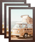 KTKDE 8.5x11 Picture Frame Walnut Certificate Document Frame 3 Pack Diploma Frames, Poster and Photo, Horizontal and Vertical Formats for Wall Hanging or Tabletop with Shatter Resistant Plexiglass
