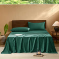 EVERLY Queen Sheets Set,Luxuriously 400 Thread Count Organic Viscose Derived from Bamboo Bed Sheet,Cooling Sheets for Queen Size 4 Piece Deep Pockets Bedding Sheets &Pillowcases-Aqua