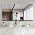 Black Bathroom Mirror for Wall, 30x50 Inch Rectangle Mirrors with Metal Frame, Modern Vanity Wall Mirror Decor for Bathroom Living Room, Entryway Hangs Horizontal or Vertical