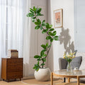 7.2ft Artificial Rubber Tree Faux Plants Indoor Faux Floor Artificial Trees Indoor,Fake Plant Fake Tropical Plants,Large Floor,Real Touch Rubber Tree for Home Decor
