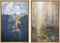 MUDECOR Framed Canvas Print Wall Art Set Pastel Paint Stroke Landscapes Abstract Shapes Illustrations Modern Art Decorative Bohemian Calm/Zen for Living Room, Bedroom, Office - 16