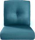 22x25/22x24 Outdoor Seat Cushions - 1 Set High Back Deep Seat Patio Furniture Cushion for Wicker Dining Swivel Rocking Chairs Rattan Loveseat Couch Sectional Sofa - Peacock Blue/Button