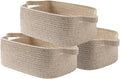 KALLAX Small Woven Basket, 14 x 10 x 5.6 Inches, Small Storage Baskets for Organizing, Gift Baskets Empty, Cute Rope Shelf Closet Storage Bins for Shelves, Dog Toy Basket, Mixed Brown