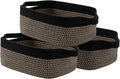 KALLAX Small Woven Basket, 14 x 10 x 5.6 Inches, Small Storage Baskets for Organizing, Gift Baskets Empty, Cute Rope Shelf Closet Storage Bins for Shelves, Dog Toy Basket, Black & Brown