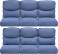 22x25/22x24 Outdoor Furniture Cushions Set of 6 - Comfortable Patio Chair Cushion for Rattan Wicker Dining Rocking Swivel Chairs Loveseat Couch L-Shape Sectional Sofa - Navy Blue/Smile