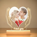 Personalized Anniversary Couple Gifts for Women & Men, Custom Picture Frame with Photo, Personalized Photo Frame with Night Light, Personalized Birthday Gifts for Her Him Girlfriend Boyfriend