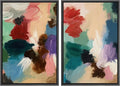 SIGNWIN Framed Wall Art Print Set Colorful Abstract Brushstroke Vibrant Illustrations Modern Art Rustic Relax/Calm Multicolor for Living Room, Bedroom, Office - 24