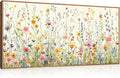 HPINUB Colorful Flower Framed Canvas Wall Art Set, Watercolor Daisy Floral Wall Decor, Wildflower Green Leaf Wall Painting, Multicolour Botanical Art Print for Living Room, Bedroom, Office -20