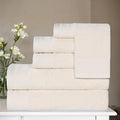 Superior Honeycomb Cotton Medium Weight Towels, for Guest Bath, Master Bathroom, Shower, Quick Dry, Adults, Home Essentials, Textured Waffle Border, Assorted Towel Set, 6 Piece Towel Set, Ivory