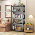 Tall Bookshelf with Open Shelves, Metal Office Book Shelf, Adjustable Organizer Bookcase, Standing Storage Organizer Shelf for Living Room (35.4